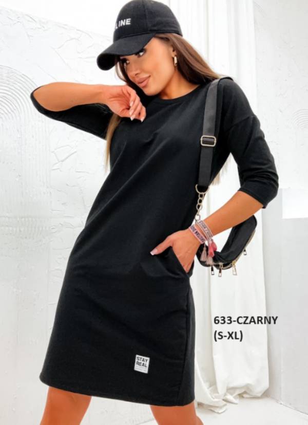 Sukienki damskie (Polska produkt) Roz S-XL Paczka 5 szt /1 Kolor